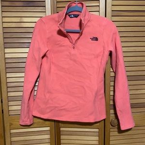 The North Face coral quarter zip fleece
